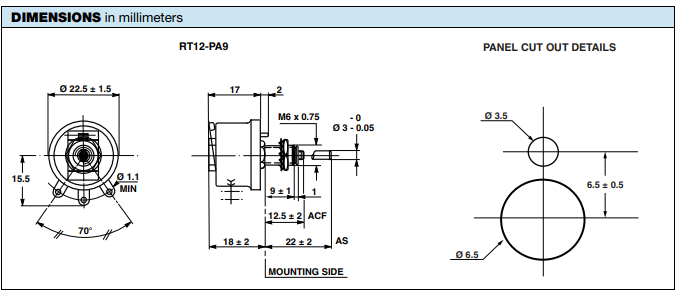 Vishay可變電阻器電位器RT12 Vishay可變電阻器電位器RT12