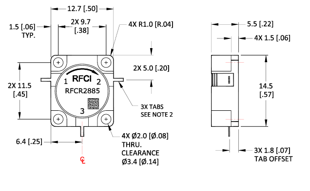 RFCI RFCR2885 X波段CW嵌入式循環(huán)器 RFCI RFCR2885 X波段CW嵌入式循環(huán)器