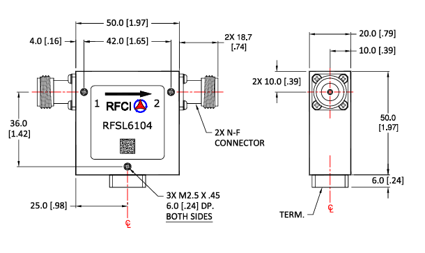 RFSL6104 20W N-F隔離器RFCI