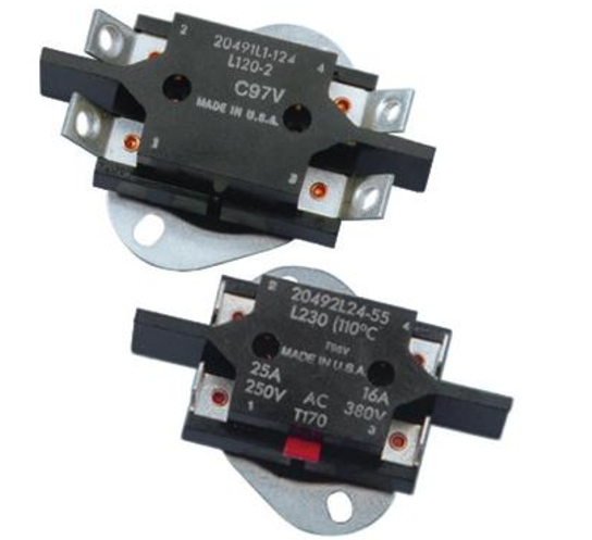 Sensata 20490/20493固定溫度溫控器：雙極單擲 (DPST) 大電流熱保護開關(guān)